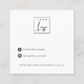 Abstract Blush Earthy Green Stud Earning Display Vierkante Visitekaartje (Achterkant)