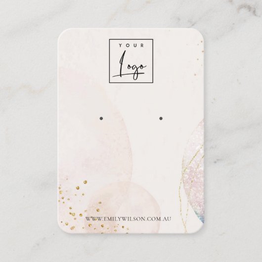Abstract Blush Gold Waterverf Veroorbaar beeldsche Visitekaartje (Voorkant)