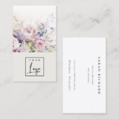 Abstract Blush Lila Waterverf Roos Bloemen Logo Visitekaartje (Voorkant / Achterkant)