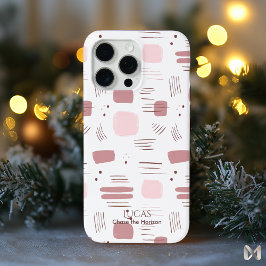 Abstract Blush Pink - Minimalistische penseelstree iPhone 15 Pro Max Hoesje
