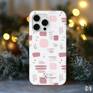 Abstract Blush Pink - Minimalistische penseelstree iPhone 15 Pro Max Hoesje