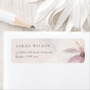 Abstract Blush Waterverf Floral adres Etiket