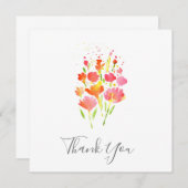 Abstract boeket van gemengde bloemen bedankkaart (Voorkant / Achterkant)