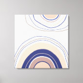 Abstract Boho Bogen - Blauw en Beige Canvas Afdruk (Voorkant)