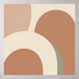 Abstract Boho Boog Aards Minimalistisch Ontwerp Poster