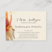 Abstract Boho floral Waterverf Warm Kleuren Script Visitekaartje (Achterkant)