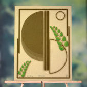 Abstract Boho Geometric Arch & Leaves Beige Textur (Neutre)