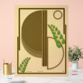 Abstract Boho Geometric Arch & Leaves Beige Textur (Mariage)