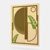 Abstract Boho Geometric Arch & Leaves Beige Textur Acryl Bord (Hoek)