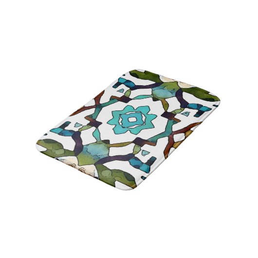 Abstract Boho geometrisch ontwerp 304 Badmat (Gekanteld)