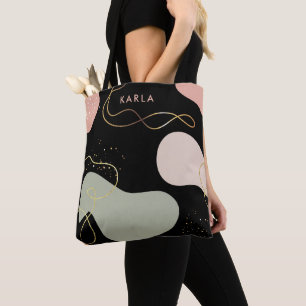 Abstract Boho geometrisch organisch vormpatroon Draagtas