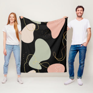 Abstract Boho geometrisch organisch vormpatroon Fleece Deken