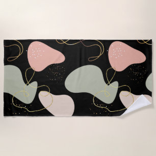 Abstract Boho geometrisch organisch vormpatroon Strandlaken