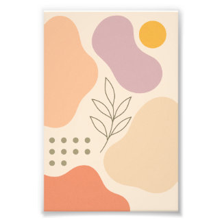 Abstract Boho Leaf Poster