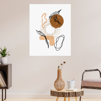 Abstract Boho Lijnkunst Botanische Muur Kunst Post Poster