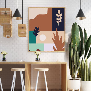 Abstract Boho Natuur Landschap Poster