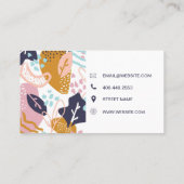 Abstract Boho Patroon Hand getrokken Retro Kleurri Visitekaartje (Achterkant)