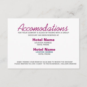 Abstract Boho Roze Waterverf Accommodatiekaart Informatiekaartje