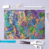 Abstract BohoGold Blue Paars textured Effect Tiss Tissuepapier (Craft)