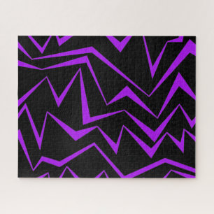 Abstract, bold, vibrant geometric zigzag pattern legpuzzel