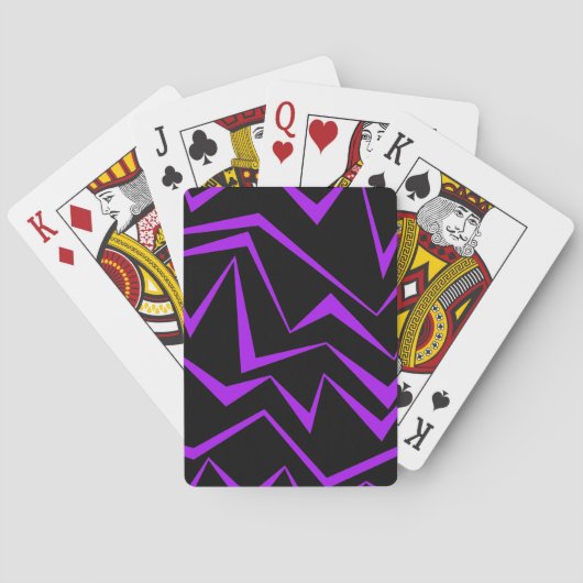 Abstract, bold, vibrant geometric zigzag pattern pokerkaarten (Achterkant)