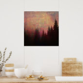 Abstract boslandschap Art Grunge Sky Colours Poster (Keuken)