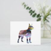 Abstract Boston Terrier Silhouette Briefkaart (Staand voorkant)