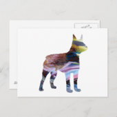 Abstract Boston Terrier Silhouette Briefkaart (Voorkant / Achterkant)