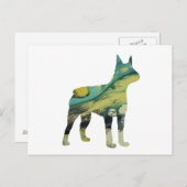 Abstract Boston Terrier Silhouette Briefkaart (Voorkant / Achterkant)