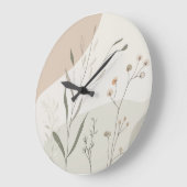 Abstract Botanical Clock – Minimal Wildflower N Grote Klok (Hoek)