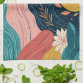 Abstract Botanical Flow Theedoek (Gevouwen)