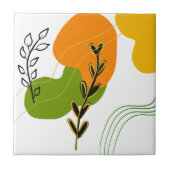 Abstract botanisch blad tegeltje (Voorkant)