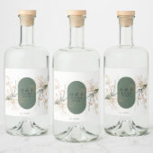 Abstract Botanisch Eucalyptus Modern Monogram Likeurfles Etiket (Flessen)