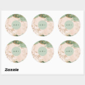 Abstract Botanisch Eucalyptus Modern Monogram Ronde Sticker (Vel)