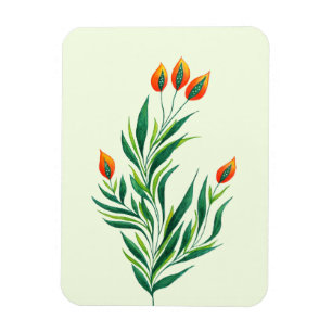 Abstract Botanisch Kunstlentekort Plant Magneet