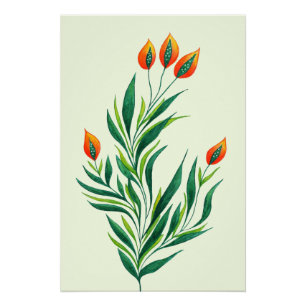 Abstract Botanisch Kunstlentekort Plant Perfect Poster