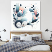 Abstract botanisch kunstwerk canvas afdruk (Insitu (Slaapkamer))