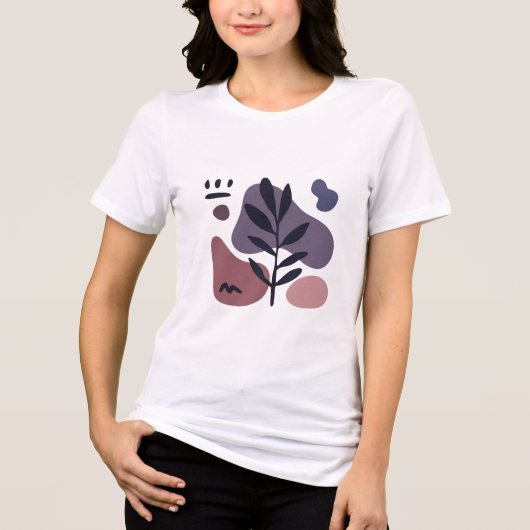 Abstract botanisch minimalistisch T-shirt (Voorkant)