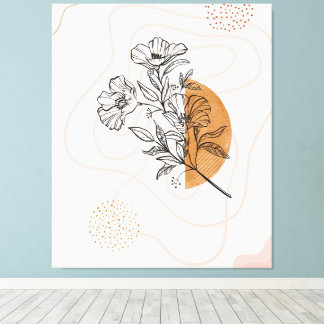 Abstract Botanisch – Minimalistische Bloemrijke Li Canvas Afdruk
