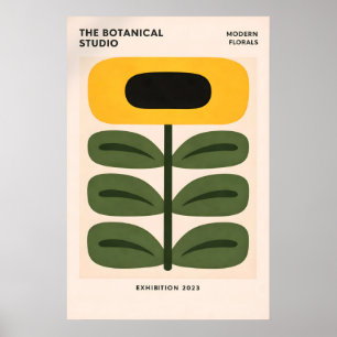 Abstract botanisch poster, modern bloemenprint poster
