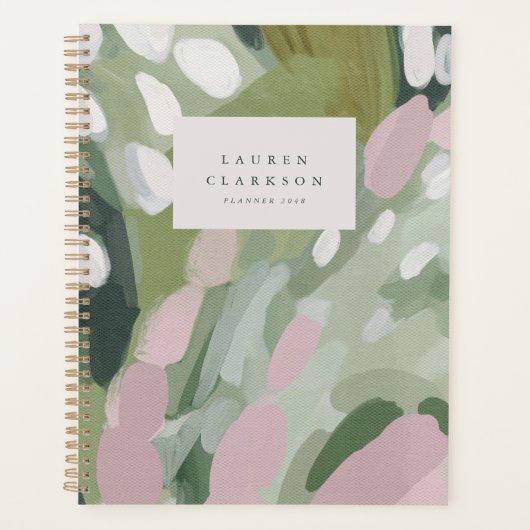 Abstract Botanische Blush Groene Planner (Voorkant)