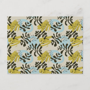 Abstract Botanische Boheemse Pastelgroene Blauwe Briefkaart