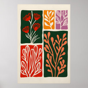Abstract botanische kunstprint Boho bloem Poster