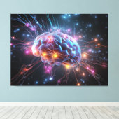 Abstract brein met neuronen canvas afdruk (Insitu (Houten vloer))