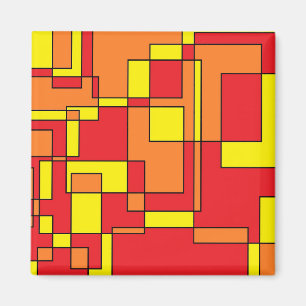 Abstract brick-patroon magneet