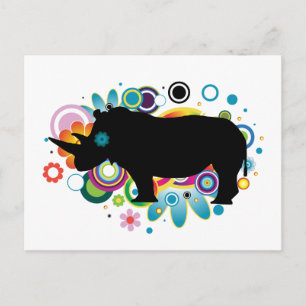 Abstract Briefkaart Rhino