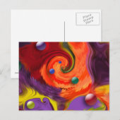 Abstract Briefkaart voor zwembaden (Voorkant / Achterkant)