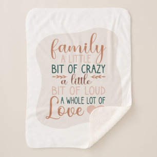 Abstract brieftertered Terracotta Family Quote Sherpa Deken