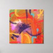 Abstract Bright Beauty Sinaasappel Paarse Goud Canvas Afdruk (Voorkant)