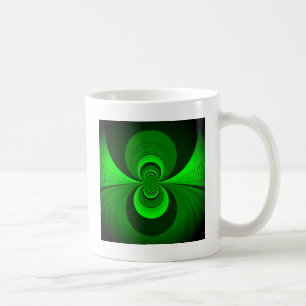Abstract Bright Green Groovy Kaleidoscope Patroon Koffiemok